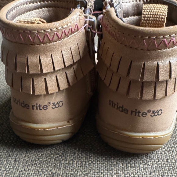 Stride Rite Light Brown Kids Fringe Boots - Picture 3 of 6